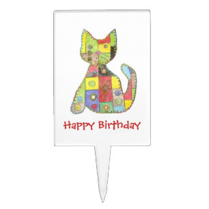 Birthday Cat Cake Pick