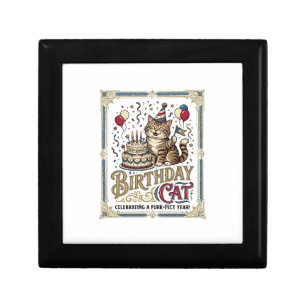 Birthday Cat Cat Birthday Age Vintage Vector Art S Gift Box