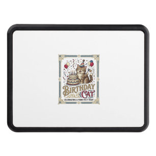 Birthday Cat Cat Birthday Age Vintage Vector Art S Hitch Cover