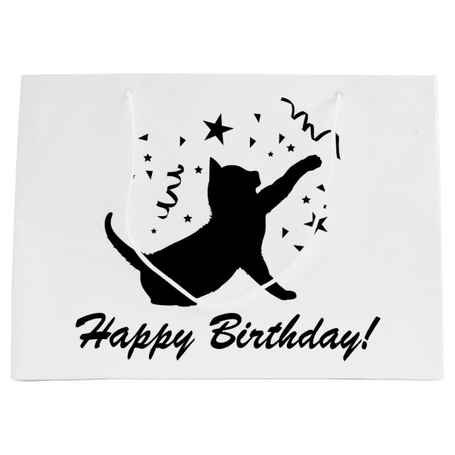 Birthday Cat Customizable Gift Bag (Front)