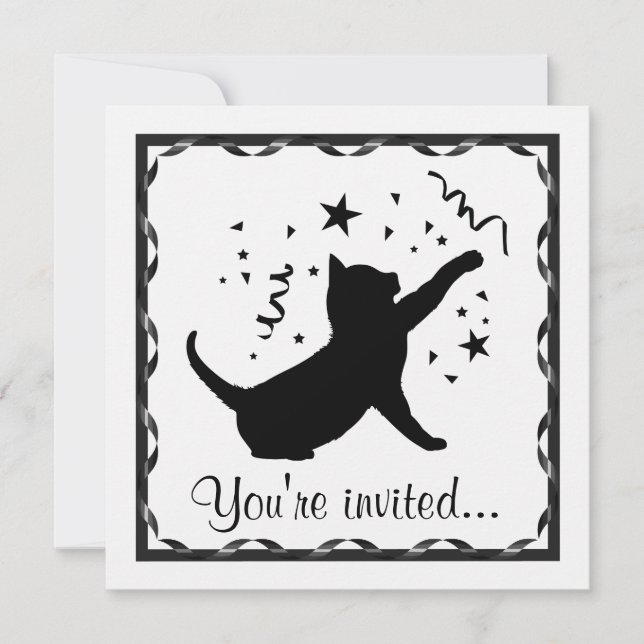 Birthday Cat Customizable Invitation (Front)