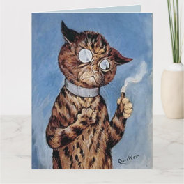 BIRTHDAY CAT DAD CIGAR LOUIS WAIN CARD