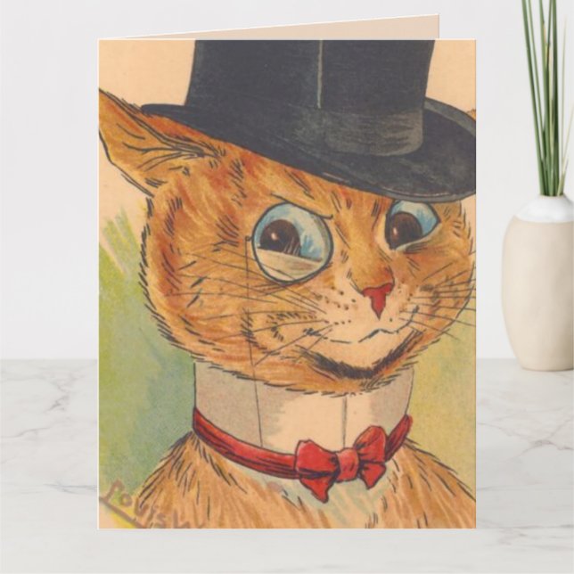 BIRTHDAY CAT DAD LOUIS WAIN FOR GREETING CARDS (Front)