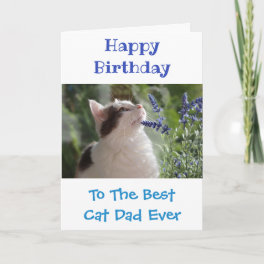 Birthday Cat Dad World's Best Ever Pet Photo Card