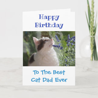 Birthday Cat Dad World's Best Ever Pet Photo Card