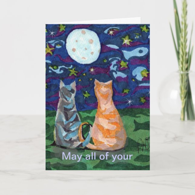 BIrthday Cat Dream wishes Card (Front)