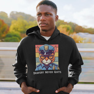 Birthday Cat Gifts for Police Officers Dad Grandpa Hoodie