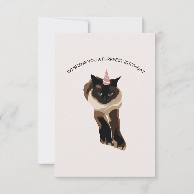 Birthday cat greeting card (Front)