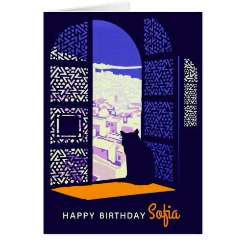 Birthday Cat in a window Casablanca CC0326 Card