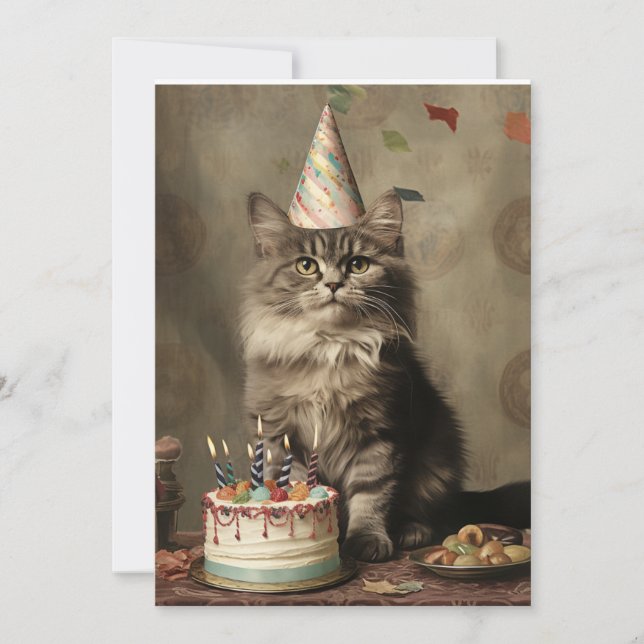 Birthday Cat Invitation (Front)