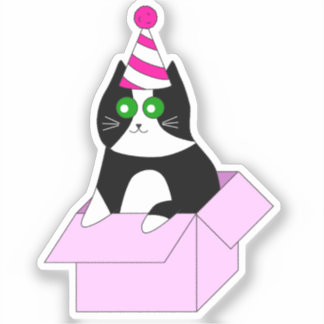 Birthday Cat Sticker