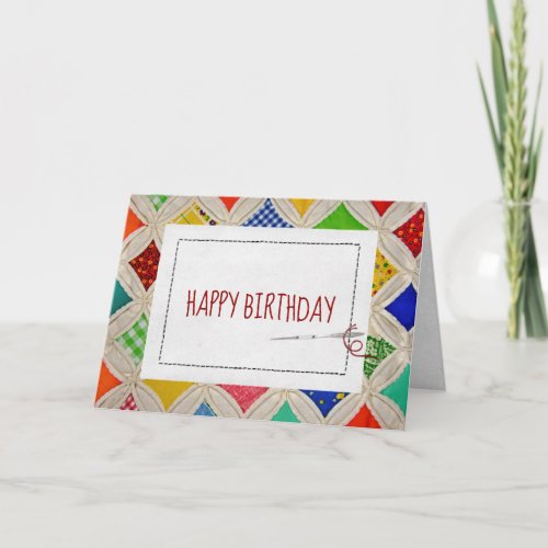 Birthday Cathedral Window Quilt Pattern  Card