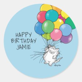 BIRTHDAY CATS by Sandra Boynton Classic Round Stic Classic Round Sticker