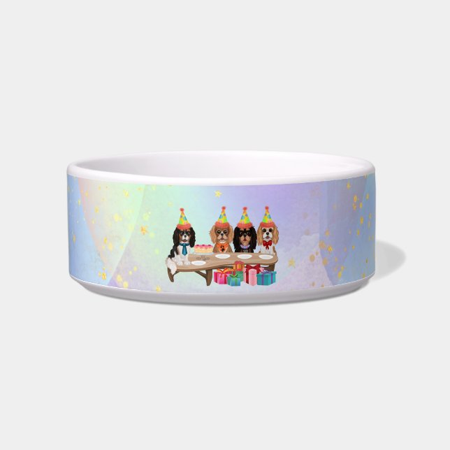 Birthday Cavalier King Charles Spaniel Bowl (Front)