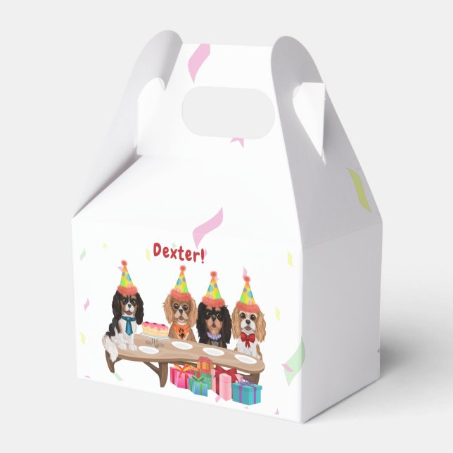Birthday Cavalier King Charles Spaniel   Grocery B Favor Boxes (Front Side)