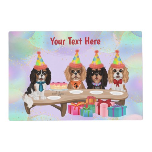 Birthday Cavalier King Charles Spaniel Placemat