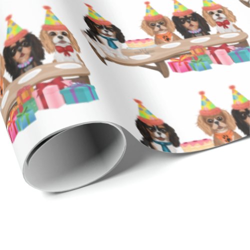 Birthday Cavalier King Charles Spaniel Wrapping Paper