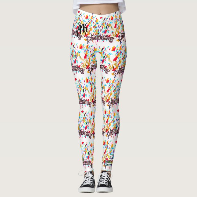 Birthday Celebrate Happy Birthday Leggings (Front)