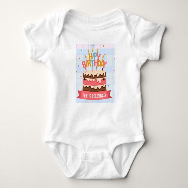 Birthday Celebration Baby Bodysuit (Front)