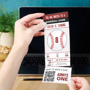 Birthday Celebration Baseball Game Custom Photo Raffle Tickets