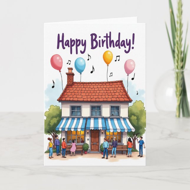 Birthday Celebration Building Card (Front)