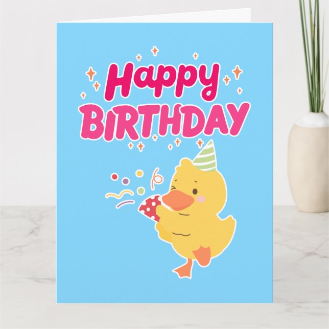 BIRTHDAY Celebration Cute Kawaii Chick Baby Chicke Card (Front)