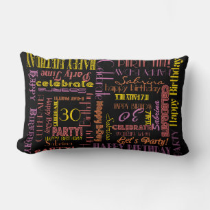 Birthday Celebration! Duel Custom NAME and AGE Lumbar Pillow