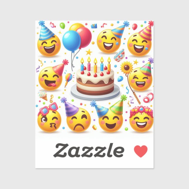 Birthday Celebration Emoji Set" Sticker (Sheet)