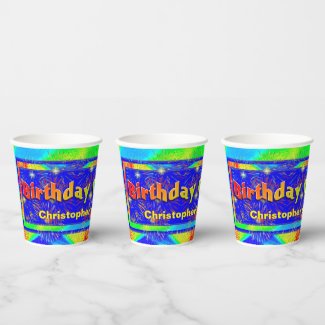 Birthday Celebration Fireworks Party Custom