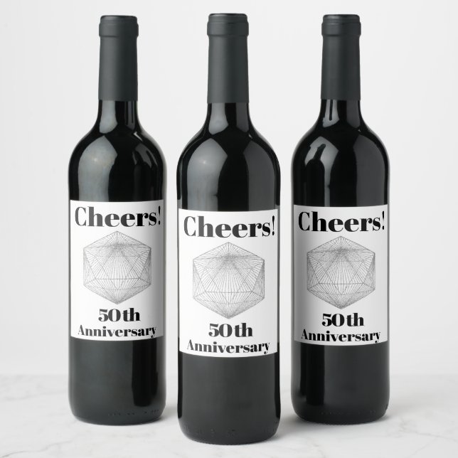 Birthday Celebration Modern Elegant Wine Label (Bottles)