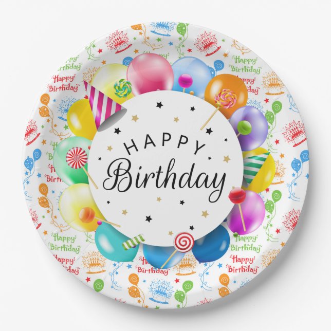 Birthday Celebration Paper Plates (Front)