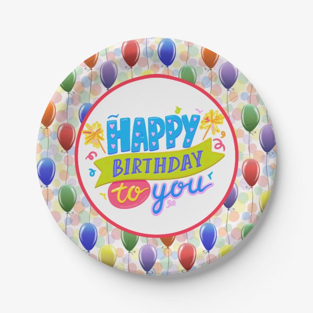 Birthday Celebration Paper Plates (Front)