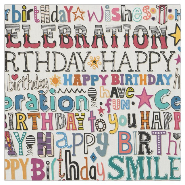 birthday celebration pearl fabric (Swatch)