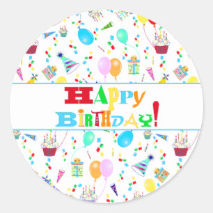 Birthday Celebration  Scavenger Hunt Party Classic Round Sticker