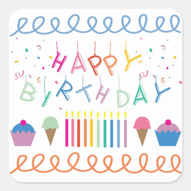 Birthday Celebration Stickers | Zazzle