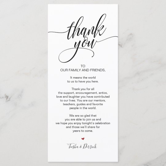 Birthday Celebration Thank you Place Setting Card