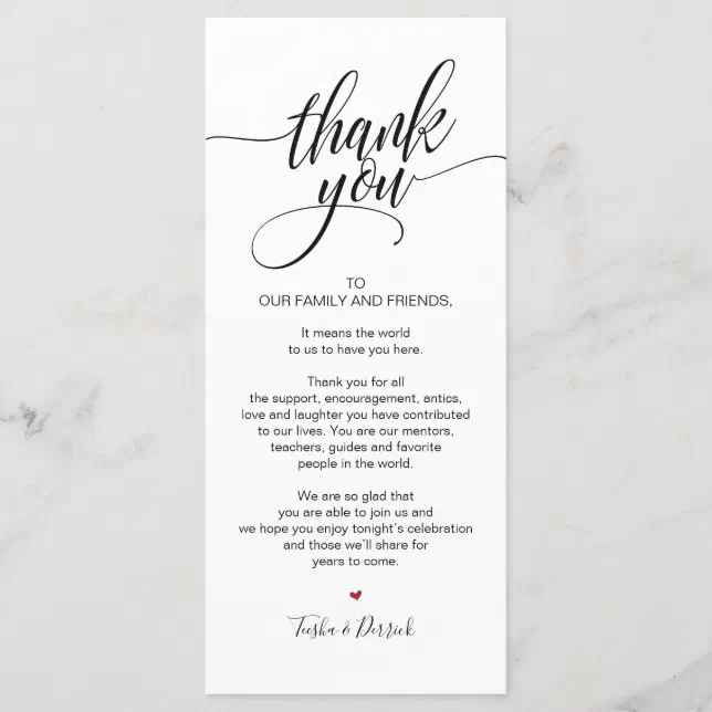 Birthday Celebration Thank you Place Setting Card | Zazzle