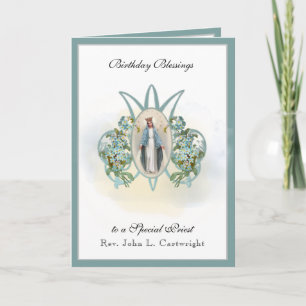 Birthday Celebration Virgin Mary Elegant Religious Card