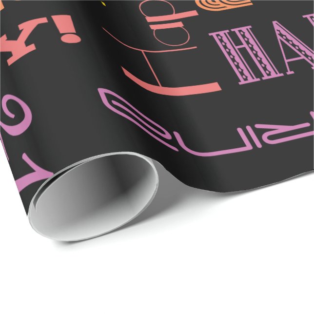 Birthday Celebration! Warm Custom NAME and AGE Wrapping Paper (Roll Corner)