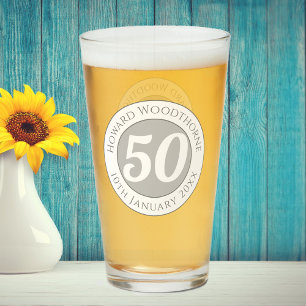 Birthday Celebration with Name, Age, & Birth Date Glass