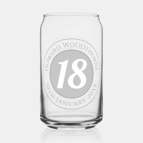 Birthday Celebration with Name Age  Birthday Can Glass