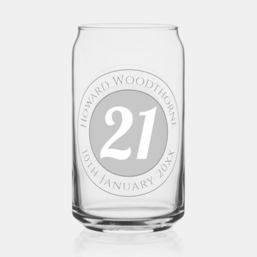 Birthday Celebration with Name Age  Birthday Can Glass