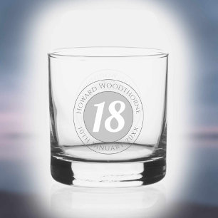 Birthday Celebration with Name, Age, & Birthday Whiskey Glass