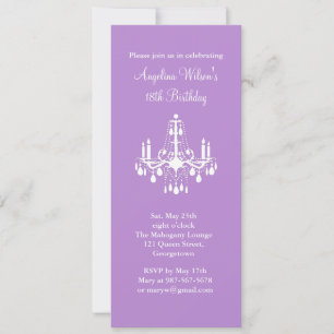 Birthday Chandelier (purple) Invitation