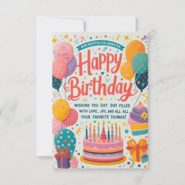 Birthday Cheer Note Card (Front)