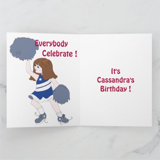 Birthday Cheerleader Card Zazzle