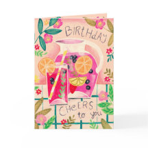 Birthday Cheers Summer Sangria Cocktail Card