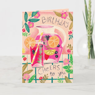 Birthday Cheers Summer Sangria Cocktail Card