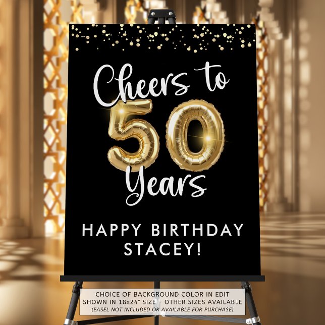 birthday Cheers to 50 Years Welcome Sign (Creator Uploaded)