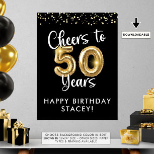 birthday Cheers to 50 Years Welcome Sign